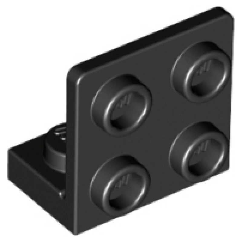 Plaat, Hoek 1x2 - 2x2 omgekeerd Black